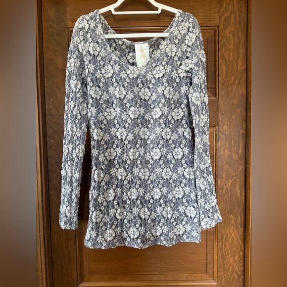 ANTHROPOLOGIE Paper Crane Lace Tunic/Mini Dress - Picture 1 of 3